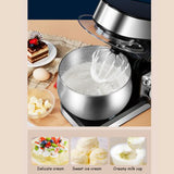 1200W Electric Whisk multifunction Food Processor Mixer 5.5L Silent Kneading 6 Speed with Stainless Steel Bowl Dough Machine