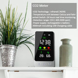 4 in 1 Air Quality Detector CO2 Tester LCD Digital Carbon Dioxide Temperature Humidity Detector Air Quality Monitor NDIR Sensor