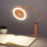 USB LED schreibtisch lesen Nacht Licht Lampe mit Fan wiederaufladbare Flexible Einstellbare Handliche Schreibtisch Lfter birne