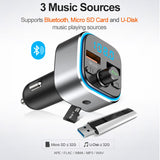 QC3.0 Dual USB Charger Car Radio Bluetooth 5.0 Adapter FM Transmitter Modulator Hands-free Kit TF MP3 Music Player Audio Receive