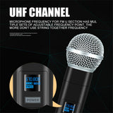 K2 Wireless Microphone Handheld Dual Channel Uhf Fixed Frequency Dynamic Mic For Karaoke Wedding Party