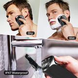 Electric Shaver for Men Waterproof Wet&Dry Electric Razor Cordless 3D Rotary Razor with -Up Beard Trimmer Travel Lock