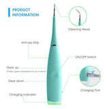 Dental Scaler  Electric Teeth Cleanner Tartar Cleanning Tool Tooth Stain Cleaner Dental Tooth Calculus Remover  Oral Hygiene