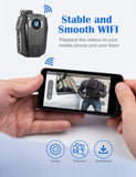 BOBLOV PD70 WiFi Body Camera 1296P Wearable Body Cameras Night Vision Camera Built-in Memory Small Body Audio Recording camera