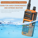 2PCS Baofeng UV-9R PRO IP68 Waterproof Walkie Talkie Dual Band UHF/VHF Ham Two Way Radio Upgraded Of UV9R plus with Speaker Mic