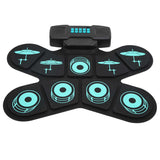 Portable Foldable Drum Pad Electronic Drum Set Powerful Bass Effect for Learning Drum