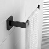 Premium Stainless Steel 4 Pieces Bathroom Hardware Accessories Set Wall Mounted Towel Bar Set Paper Holder Robe Hook Black