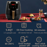 Air Fryer 4.5L 1400W Electric Air fryer Oven 360°Baking LED Touchscreen Deep Fryer without Oil Multifunction Airfryer 110V/220V