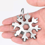18 In 1 Snowflake Multi Pocket Tool Keychain Spanner Hex Wrench Multifunction Screwdriver Multipurpose Camp Survive Outdoor Hike