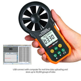 PEAKMETER Digital Anemometer Professional Wind Speed Meter LCD Digital Anemometer Air Volume/Temperature/Humidity Detector