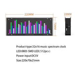 Diy led music spectrum display Kit 16x32 rhythm lights clock temperature 8 kinds Spectrum mode SMD soldering project