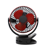 Mini Desk Fan 360 Degree Rotation 4 Speeds Adjustable Portable USB Table Fan Clip-on Type Rechargeable Cooling