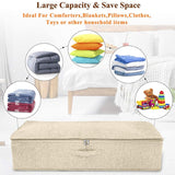 2 PCS Clothing Storage Bag With Handles,Large-Capacity Foldable Under Bed Storage Box,For Blankets,Pillows,Quilts