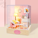 Diy House Doll House Furniture Miniature Building 3D House Model Assemble Wooden Dollhouse Kit Roombox Kids Toys Birthday Gifts