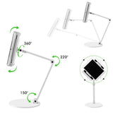 Desktop Aluminum Tablet Stand Long Arm Rotation Cellphone Holder Adjustable Lazy Tablet Mount Compatible with 4-13'' iPhone iPad