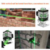 16 Lines Laser Level 3°Self-leveling Leveling Tool Omnidirectional Ground and Wall Sticker with Vertical Horizontal Oblique Line