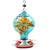 Pet Bird Feeder Hummingbird Feeder Courtyard Outdoor Drinking Fountain Hand-blown Glass Hanging Feeding Station Food Container