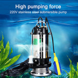 220V Sewage Pump Submersible Stainless Steel Non-blocking Water Pump Well Alternative Pumping Drainage Pump with EU adapter