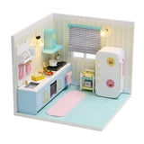 Can be Combined Freely Cute Doll House Furniture Free Dust Cover Nine Designs Diy Miniature Wooden Dollhouse Toys For Children