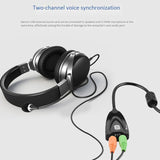 External USB Sound Card 7.1 Adapter 5HV2 USB Sound Antimagnetic Audio Headset Microphone 3.5mm Jack for Laptop PC