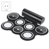 Electronic Drum Kit 7 Pad Digital Drum Portable Hand-Rolled Drum Set Press Sensitivity Double Horn Instrument /US Plug