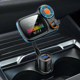 Car Mp3 Player Wireless Bluetooth-compatible Lossless Sound Quality Qc3.0 Fast Charging With Atmosphere Light Fm Transmitter