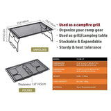 Iron Foldable Campfire Grill Stackable Storage Rack Camping Grill T-238-1T
