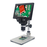 Inskam315 7 Inch IPS High Definition Screen Industrial Digital Microscope Camera 0-2000x Multipurpose Tool Dual LED Light Source