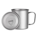 375ml Ultralight Titanium Cup Outdoor Portable Camping Picnic Water Tea Cup Coffee Mug with Lid and Foldable Handles