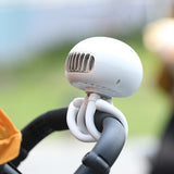 Mini Fan Portable Bladeless USB Rechargeable Silent Outdoor Stroller Fans Mobile Phone Bracket Jellyfish Shape Fans