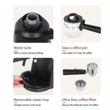 Coffee Machine 5 Bar 4in1 Household Coffee Maker Semi-Automatic Pump Type Espresso Cappuccino With Milk Frother Wand 220V KF09