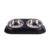 Doulble Dog Bowls Stainless Steel Antislip Cat Bowl Dog Food Water Bowls Outdoor Travel Portable Puppy Food Container Feeder