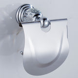 Modern Clear Crystal Bathroom Accessories Sets Silver Polished Chrome Bathroom Products Solid Brass Bathroom Hardware Sets jk6