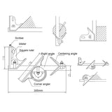 1pcs 300mm High Precision Protractor Multi-Function Professional Measuring Tools Combination Square Angle Ruler Carpenter