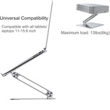 Notebook Stand Height Adjustable Aluminum Alloy Free Lift Laptop Heighten Holder for Macbook Dell HP iPad Pro 7-17 inch