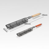Portable Camping BBQ Grilling Basket Charcoal Grill Outdoor Grill Tool Picnic Portable Wood Handle Roasting Meat Accessories