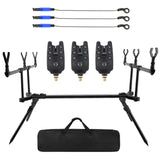 Retractable Carp Fishing Rod Stand Holder Fishing Pole Pod Stand w 3 Fishing Bite Alarms Fishing Bait Swinger Fishing Tackle Set