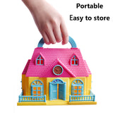 Connection Folding Dollhouse Villa Plastic DIY Dollhouses Play House Furniture Assembled Doll House Toys for Girls kids Gifts