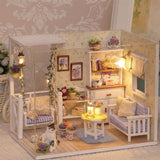 CUTEBEE DIY Doll House Wooden Doll Houses Miniature Dollhouse Furniture Kit with LED Toys for Children Christmas Gift