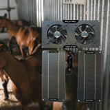 100W Portable Solar Exhaust Fan Ventilation 12V for RV Sheds Solar Panel Exhaust Fan Black 140x300x30mm