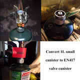 Manp Propane Gas Tank Converter Outdoor Camping Stove Adapter Small Gas Tank Conversion Head Adapter With Self-closing Function