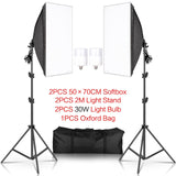 Photography 50x70CM Softbox Lighting Kits Professional Light System With E27 Photographic Bulbs Photo Studio Equipment