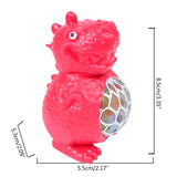 3’’ DNA Ball Squeeze Toy Dinosaur Sensory Fidget Pressure Release Playset w/ Water Beads for Kids Adults Anxiety Therapy