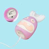 2Set Children Sonic Intelligent Automatic Electric Toothbrush Rechargeable U Type Toothbrush, Blue & Pink