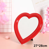 Heart-shaped Glass Mirror Beauty Makeup Tool Rotatable Standing Table Compact Mirror Dressing Table Home Bedroom Makeup Mirror
