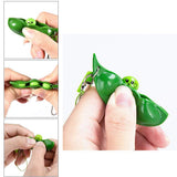 Infinite Squeeze Edamame Toy Peas Beans Keychain Dimple Squishy Fidget Toys Decompression Anti Stress Reliever Figet Toys Stress