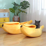Banana Shape Pet Cat Bed House Funny Cute Cozy Dog Cat Nest Warm Comfort Plush Deep Sleeping Basket For Cat Pet Supplies