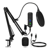 USB Streaming Podcast PC Microphone,192KHZ/24Bit Studio Cardioid Plug&amp;Play Condenser Mic Kit For Youtuber Gaming,Etc