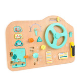 Toddler BusyBoard Montessori Toys - Toddler Sensory Board Baby Steering Wheel Wooden Board Car Driving Toy
