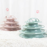 Pet Cat Toy Interactive Turntable Kitten Exercise Puzzle Toys 3/4 Levels Tower Roller Pets Training Intelligence Amusement Plate